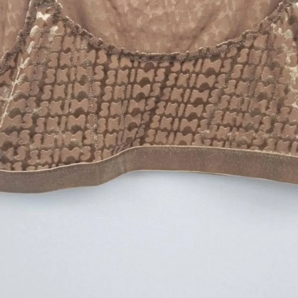 SKIMS FLOCKED‎ LOGO BRALETTE NWT